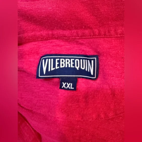 Vilebrequin Men's Hot Pink 100% Linen Polo‎ Lightweight Size XXL - Picture 6 of 11